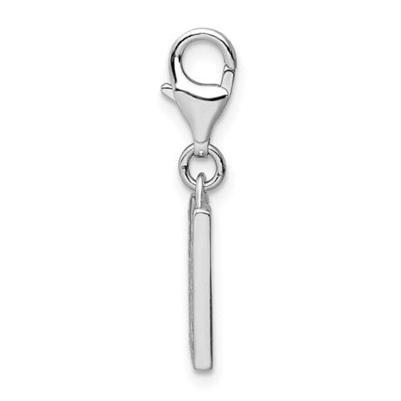 Amore La Vita Sterling Silver Rhodium-plated Polished CZ Letter M Initial Charm - Picture 4 of 4